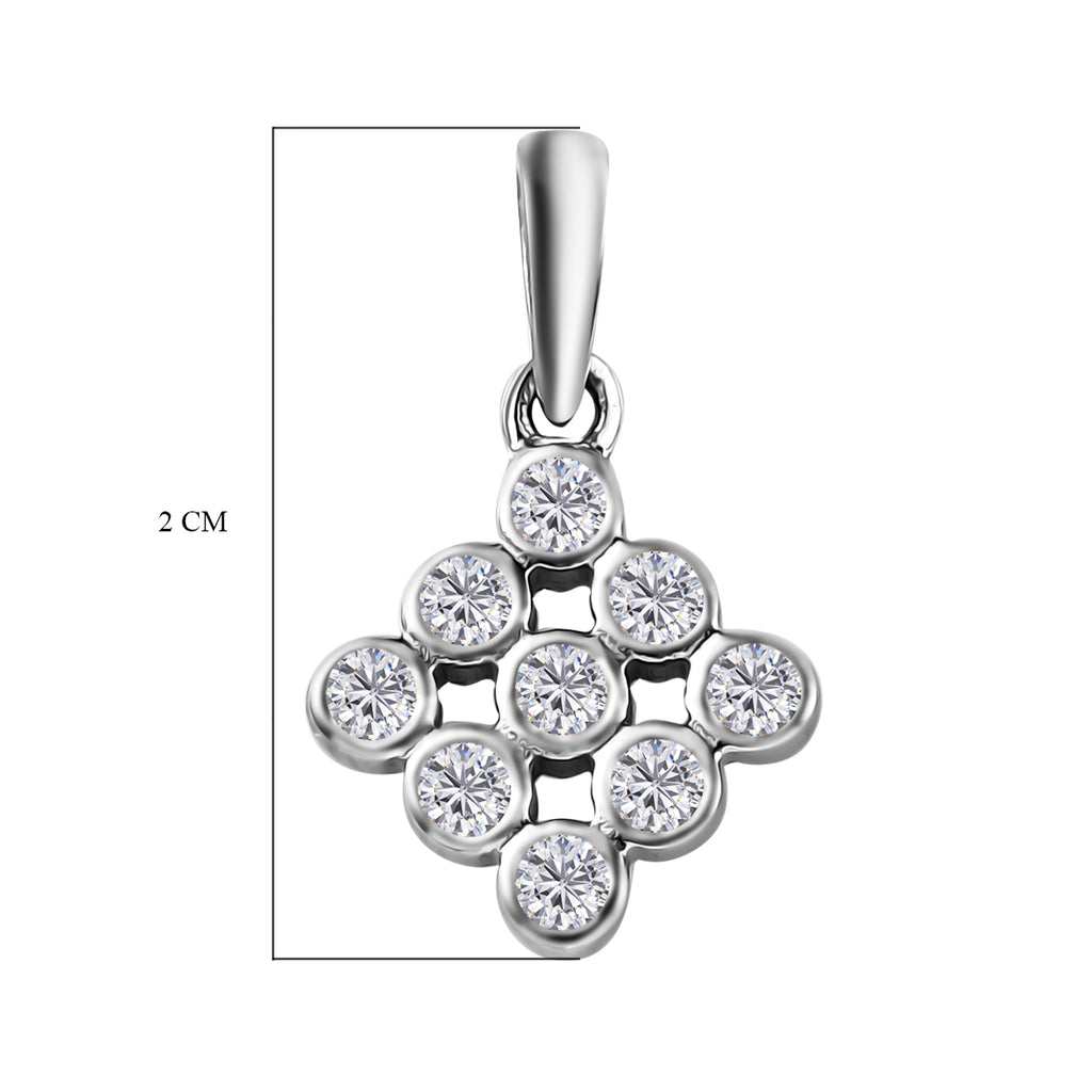 88 Facetten Moissanit-Anhänger, 925 Silber platiniert ca. 0.30 ct