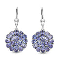 Tansanit-Ohrringe, 925 Silber platiniert ca. 6,64 ct