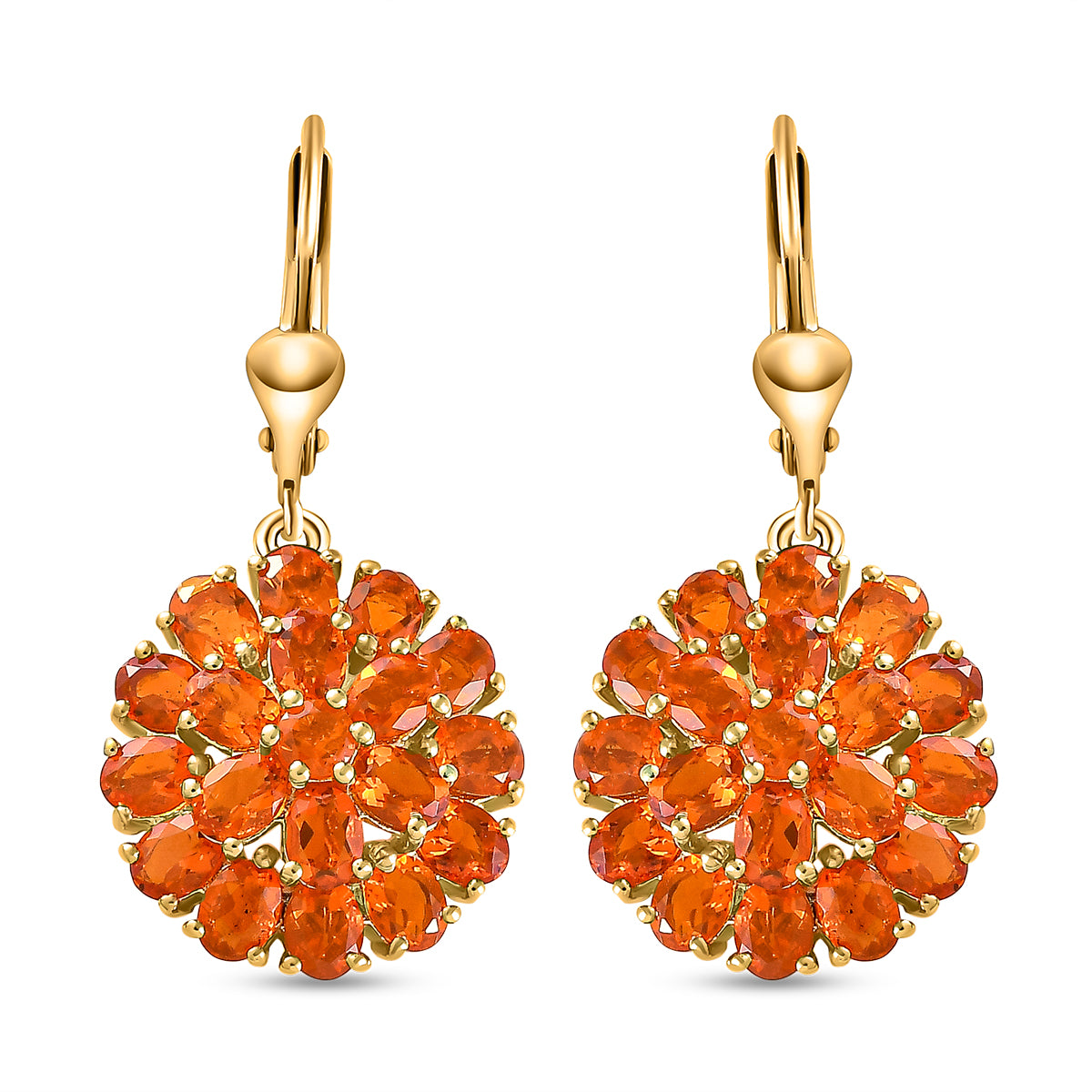 Salamanca Feueropal-Ohrringe, 925 Silber vergoldet ca. 4,45 ct