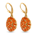 Salamanca Feueropal-Ohrringe, 925 Silber vergoldet ca. 4,45 ct