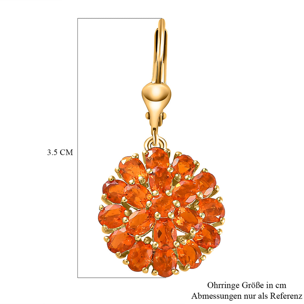 Salamanca Feueropal-Ohrringe, 925 Silber vergoldet ca. 4,45 ct