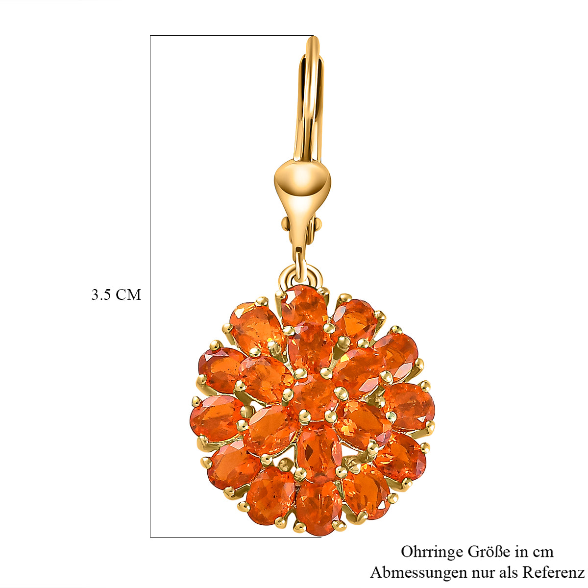 Salamanca Feueropal-Ohrringe, 925 Silber vergoldet ca. 4,45 ct