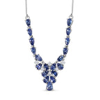 Tansanit-Collier,ca. 45 cm, 925 Silber platiniert ca. 4.21 ct