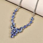 Tansanit-Collier,ca. 45 cm, 925 Silber platiniert ca. 4.21 ct
