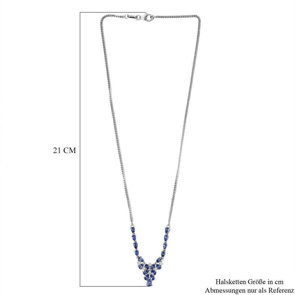 Tansanit-Collier,ca. 45 cm, 925 Silber platiniert ca. 4.21 ct