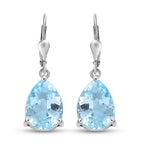 Himmelblaue Topas-Ohrringe, 925 Silber platiniert ca. 12,18 ct