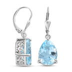 Himmelblaue Topas-Ohrringe, 925 Silber platiniert ca. 12,18 ct