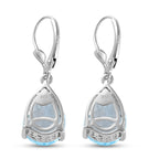Himmelblaue Topas-Ohrringe, 925 Silber platiniert ca. 12,18 ct