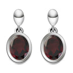 Rote Granat-Ohrringe, 925 Silber platiniert ca. 2,97 ct