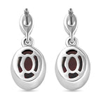 Rote Granat-Ohrringe, 925 Silber platiniert ca. 2,97 ct