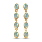 Natürliche, äthiopische Opal-Ohrringe, 925 Silber vergoldet ca. 2.62 ct