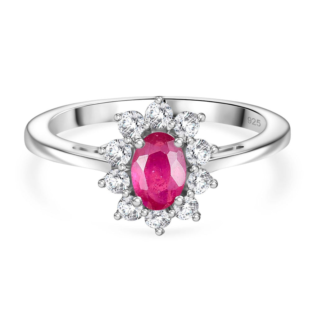 D’Joy Afrikanischer Rubin und Zirkon Ring und Anhänger