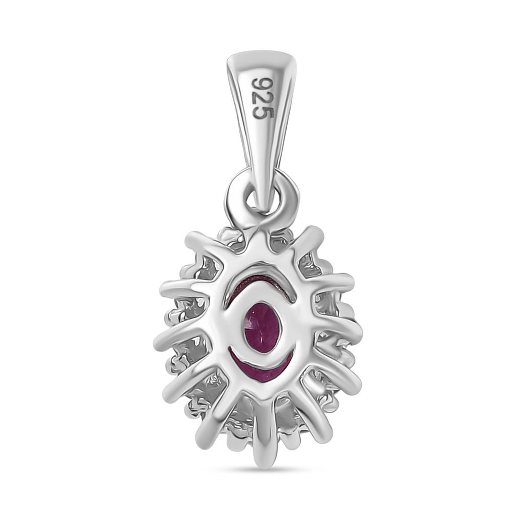 D’Joy Afrikanischer Rubin und Zirkon Ring und Anhänger