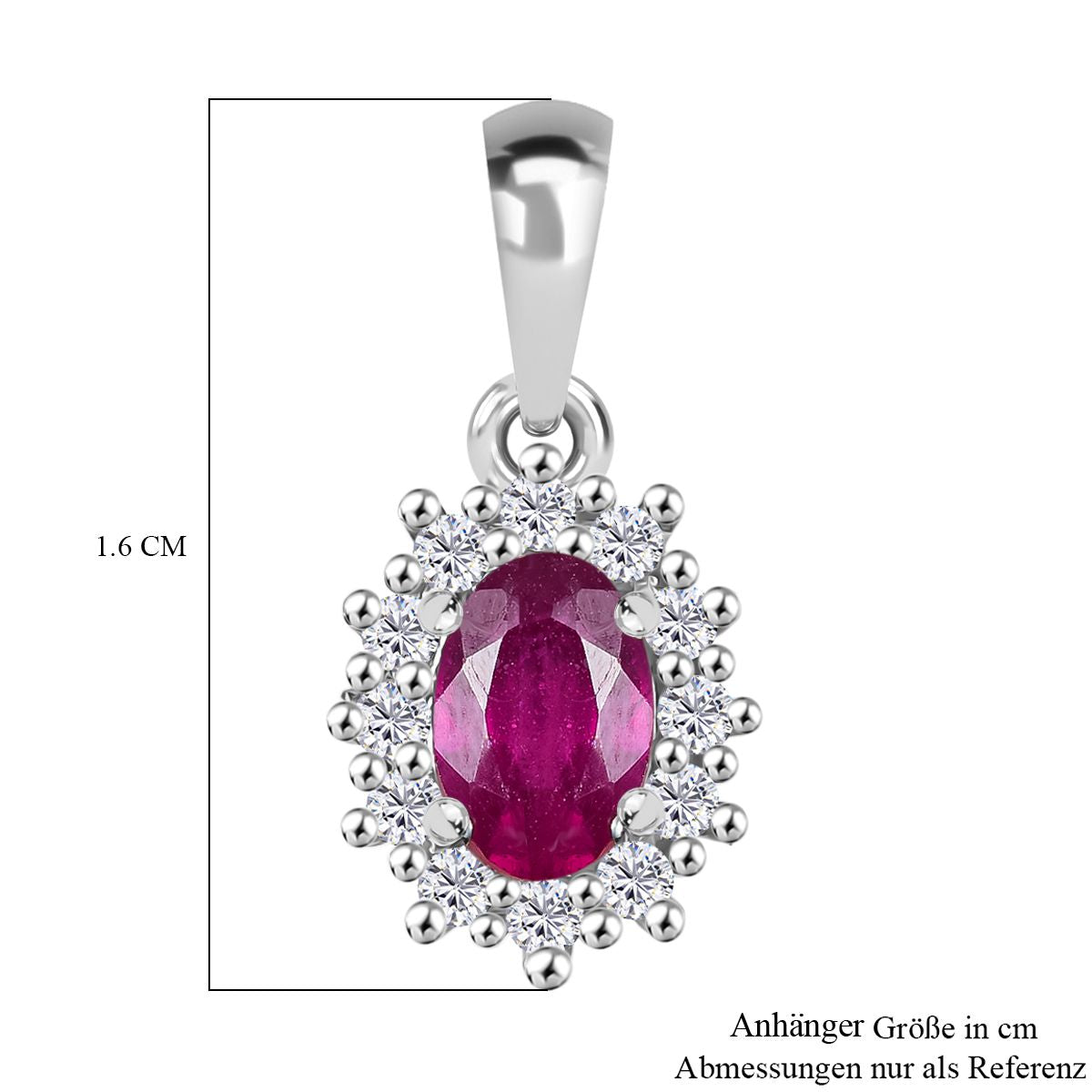 D’Joy Afrikanischer Rubin und Zirkon Ring und Anhänger