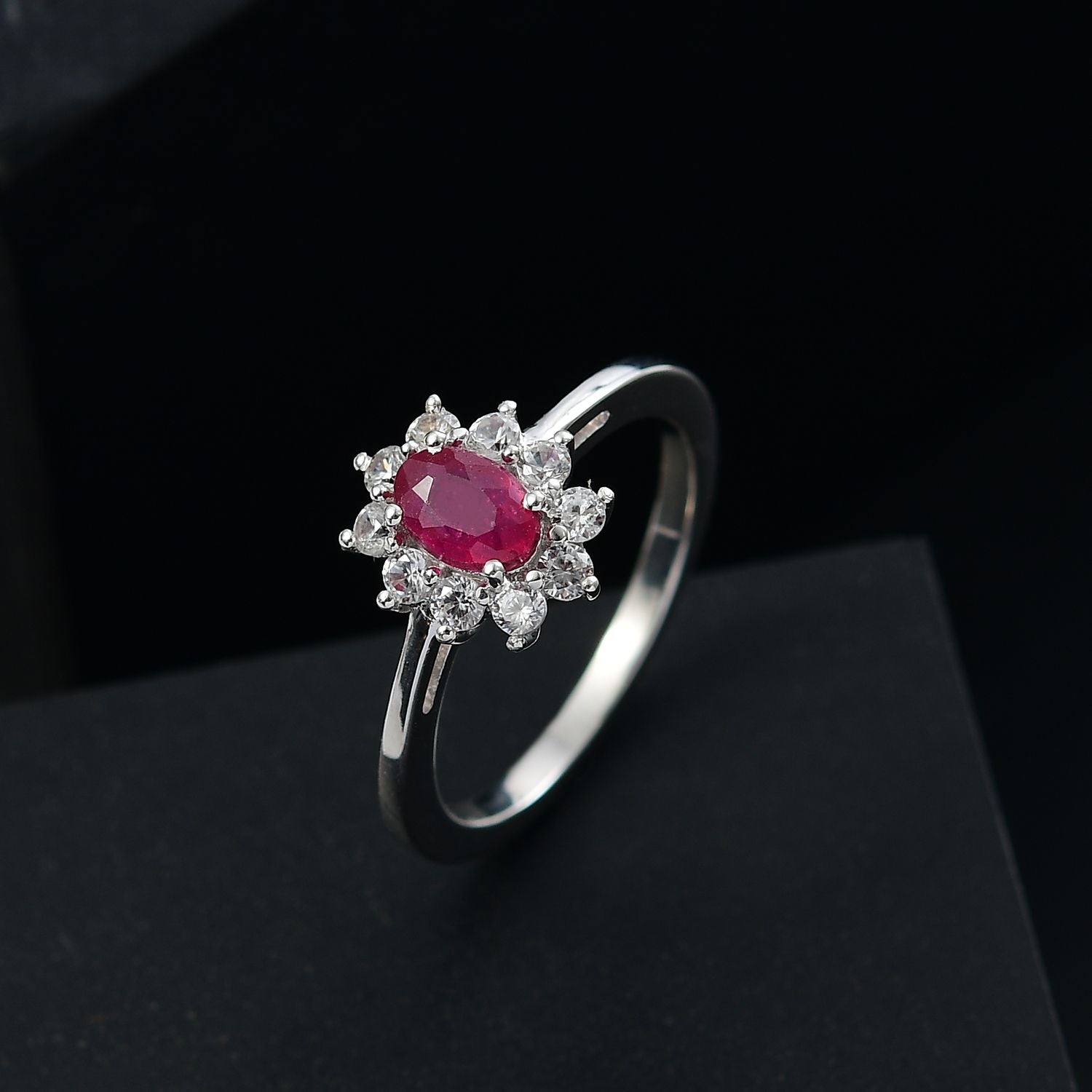 D’Joy Afrikanischer Rubin und Zirkon Ring und Anhänger