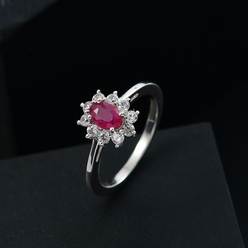 D’Joy Afrikanischer Rubin und Zirkon Ring und Anhänger