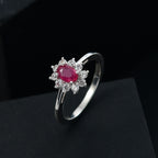 D’Joy Afrikanischer Rubin und Zirkon Ring und Anhänger