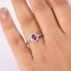 D’Joy Afrikanischer Rubin und Zirkon Ring und Anhänger