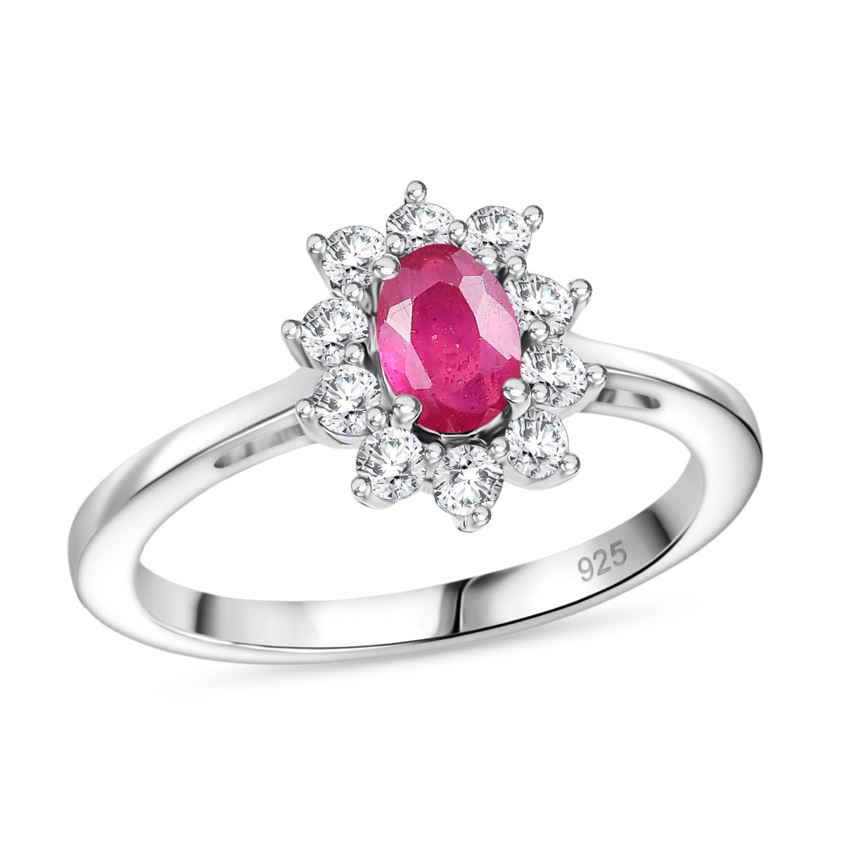 D’Joy Afrikanischer Rubin und Zirkon Ring und Anhänger