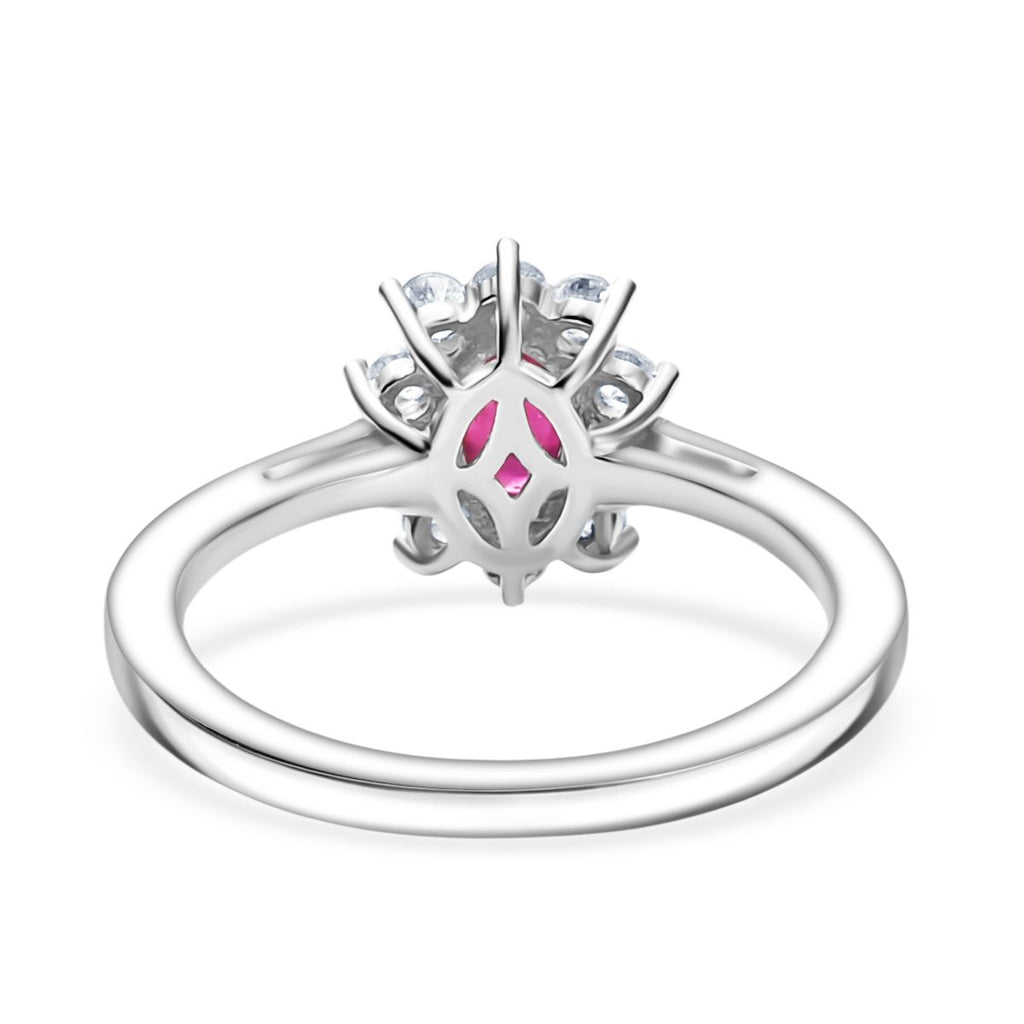 D’Joy Afrikanischer Rubin und Zirkon Ring und Anhänger