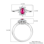 D’Joy Afrikanischer Rubin und Zirkon Ring und Anhänger