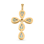 Natürlicher, äthiopischer Opal und weißer Zirkon-Anhänger, 925 Silber vergoldet ca. 1,38 ct