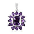 Natürlicher, marokkanischer Amethyst-Anhänger, 925 Silber platiniert ca. 4.09 ct