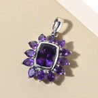 Natürlicher, marokkanischer Amethyst-Anhänger, 925 Silber platiniert ca. 4.09 ct