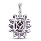 Natürlicher, marokkanischer Amethyst-Anhänger, 925 Silber platiniert ca. 4.09 ct