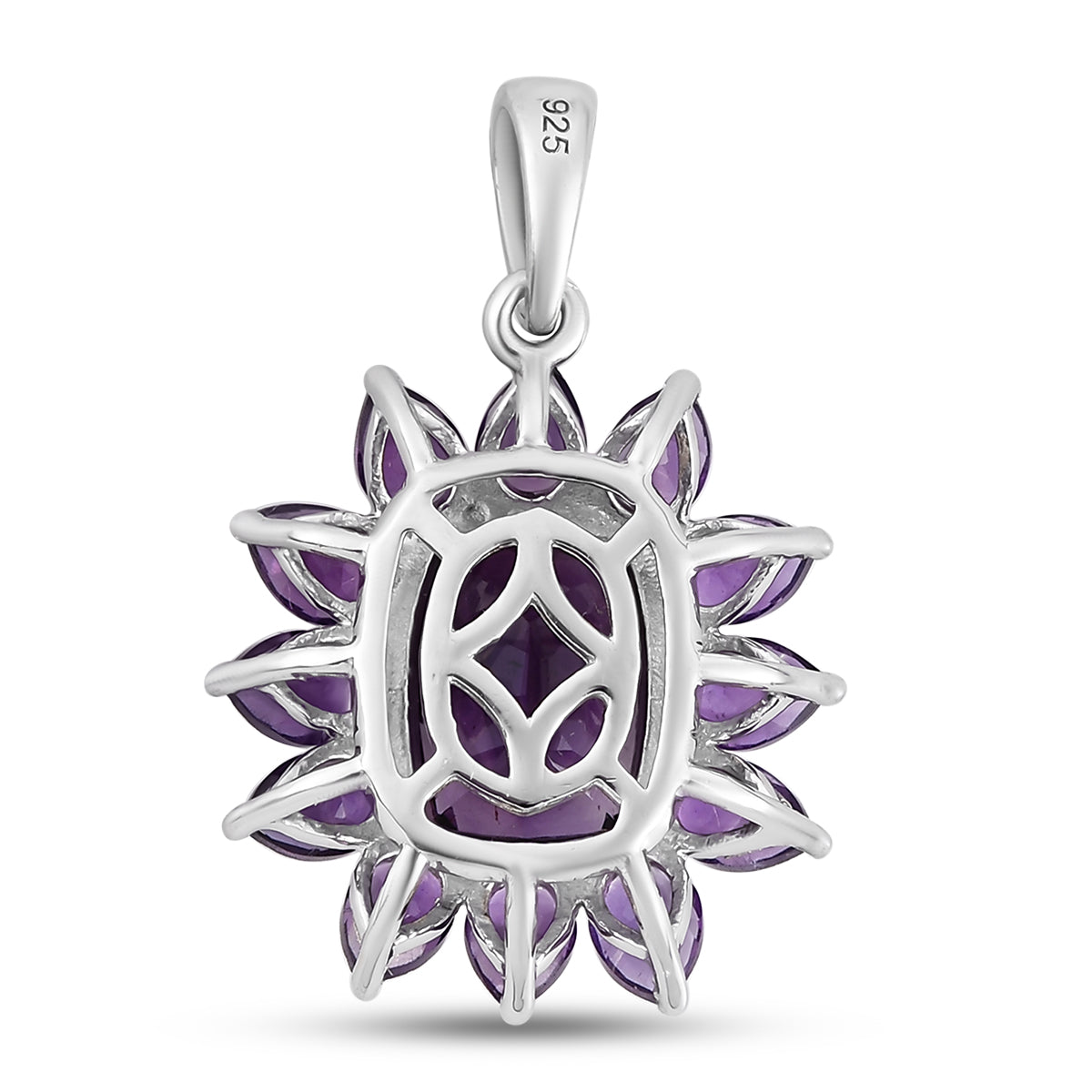 Natürlicher, marokkanischer Amethyst-Anhänger, 925 Silber platiniert ca. 4.09 ct