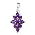 Natürlicher, marokkanischer Amethyst-Anhänger, 925 Silber platiniert ca. 1.31 ct