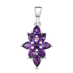 Natürlicher, marokkanischer Amethyst-Anhänger, 925 Silber platiniert ca. 1.31 ct