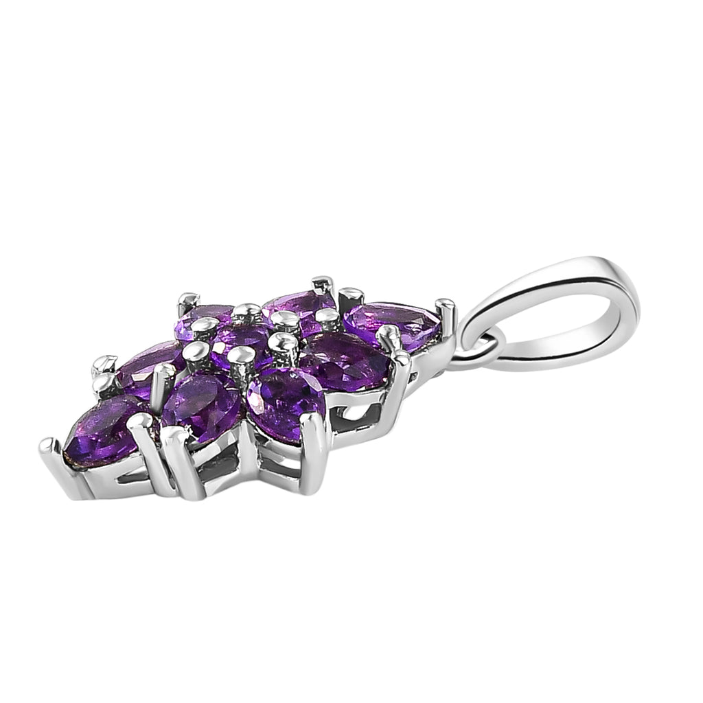 Natürlicher, marokkanischer Amethyst-Anhänger, 925 Silber platiniert ca. 1.31 ct