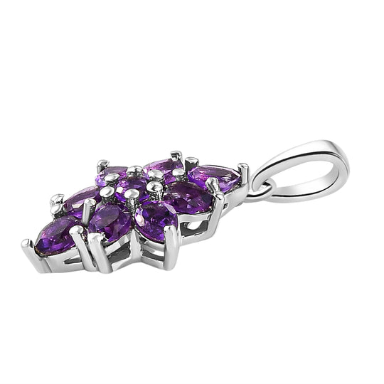 Natürlicher, marokkanischer Amethyst-Anhänger, 925 Silber platiniert ca. 1.31 ct
