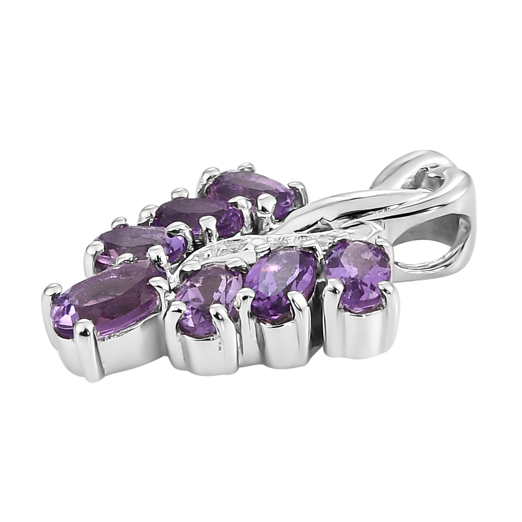 Natürlicher, marokkanischer Amethyst-Anhänger, 925 Silber platiniert ca. 1.68 ct