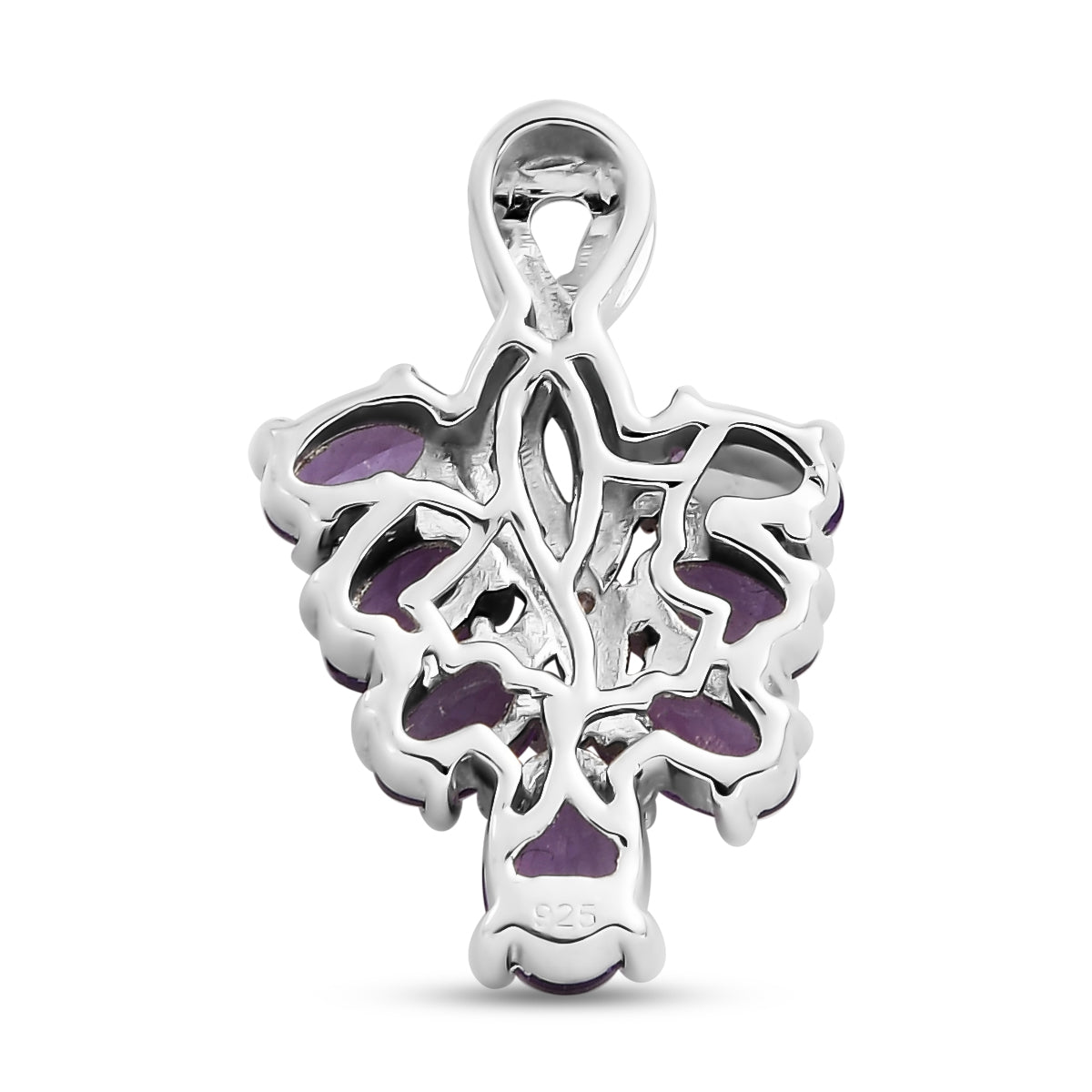 Natürlicher, marokkanischer Amethyst-Anhänger, 925 Silber platiniert ca. 1.68 ct
