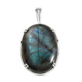 Labradorit-Anhänger, 925 Silber platiniert ca. 53,36 ct