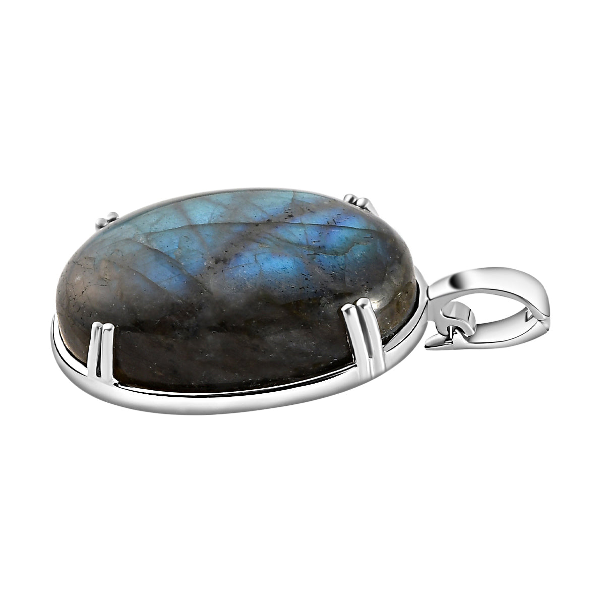 Labradorit-Anhänger, 925 Silber platiniert ca. 53,36 ct