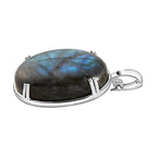 Labradorit-Anhänger, 925 Silber platiniert ca. 53,36 ct