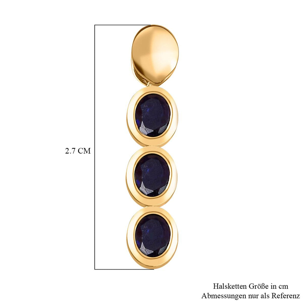 Masoala Saphir (Fissure gefüllt)-Anhänger, 925 Silber vergoldet ca. 1.41 ct