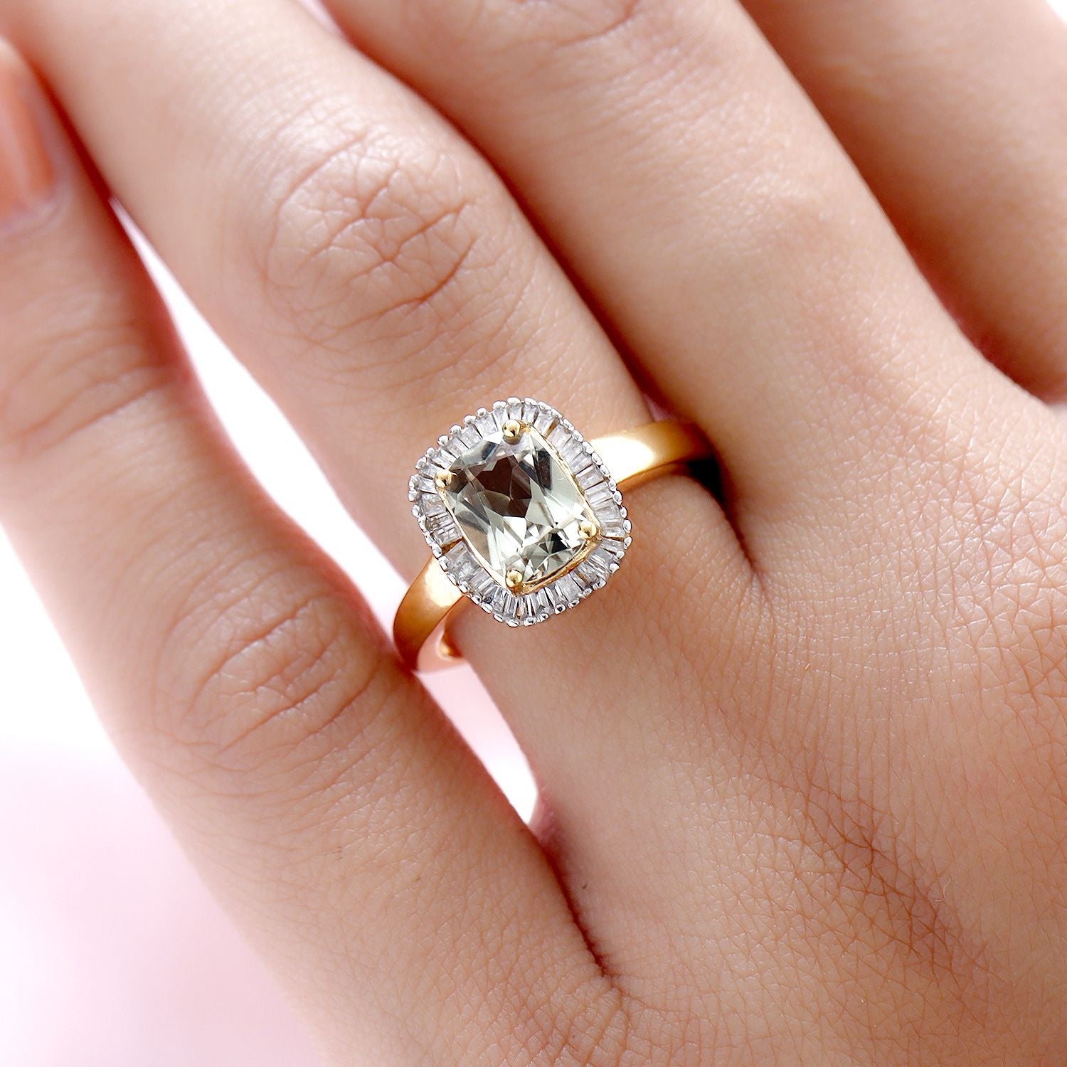 AAA Turkizit und Diamant-Ring, 925 Silber Gelbgold Vermeil (Größe 21.00) ca. 1.72 ct