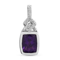 Afrikanischer Amethyst und weißer Zirkon-Anhänger, 925 Silber platiniert ca. 2.78 ct