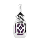 Afrikanischer Amethyst und weißer Zirkon-Anhänger, 925 Silber platiniert ca. 2.78 ct