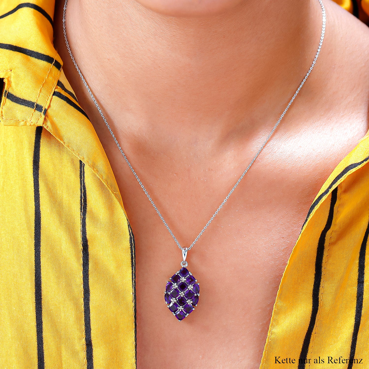 Afrikanischer Amethyst-Anhänger, 925 Silber platiniert ca. 3,59 ct