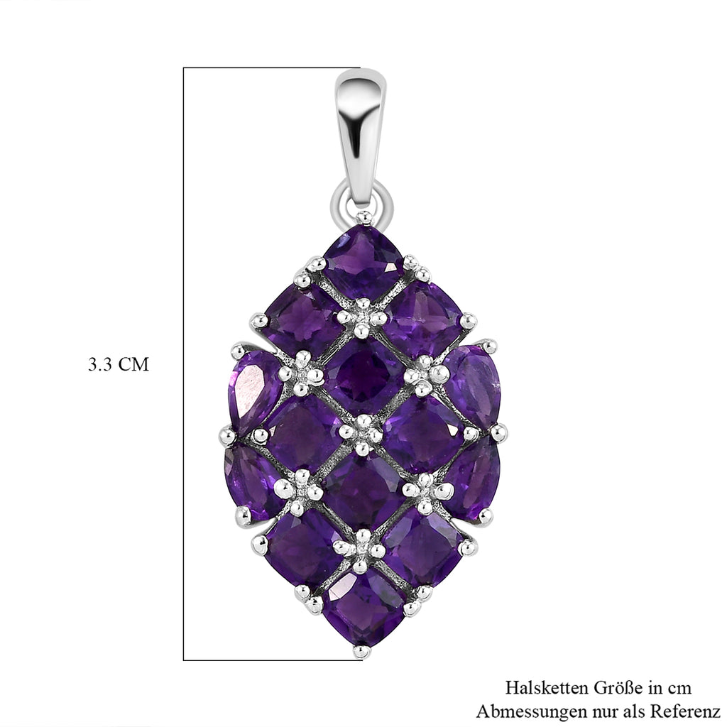 Afrikanischer Amethyst-Anhänger, 925 Silber platiniert ca. 3,59 ct