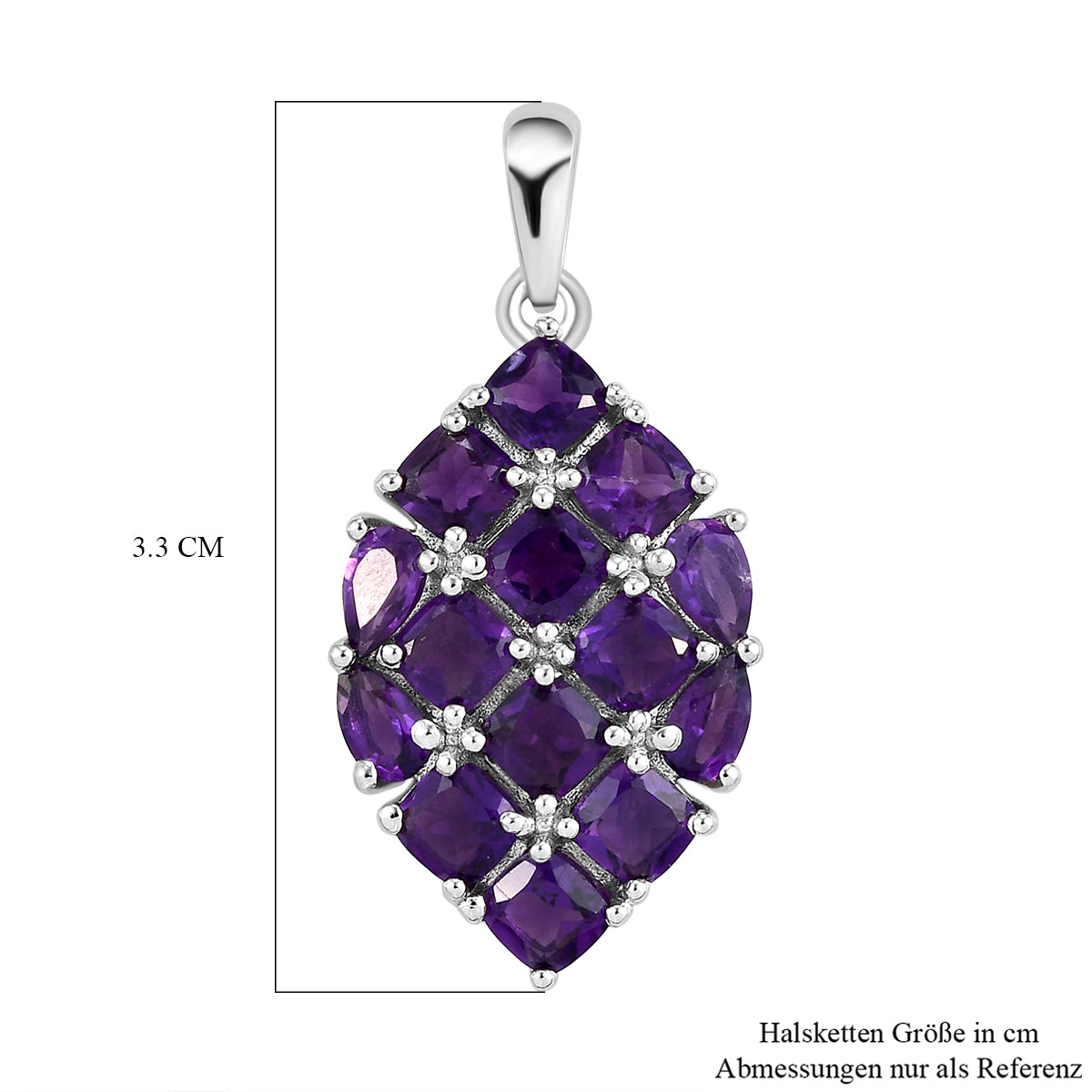Afrikanischer Amethyst-Anhänger, 925 Silber platiniert ca. 3,59 ct