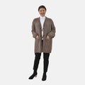 Langer Cardigan mit Schlaufe, Braun