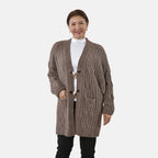 Lange Strickjacke mit Schlaufe, 87x44x60, Braun