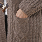 Lange Strickjacke mit Schlaufe, 87x44x60, Braun
