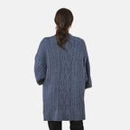 Lange Strickjacke mit Schlaufe, 87x44x60, Blau